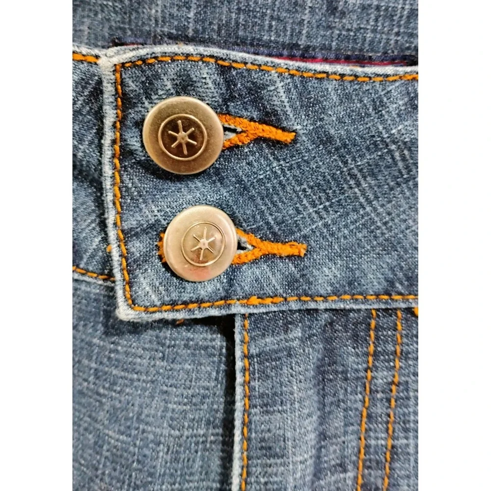 VTG‎ Blue Threads Women's Jeans Size 5 Medium Wash Straight Leg Cotton Blend